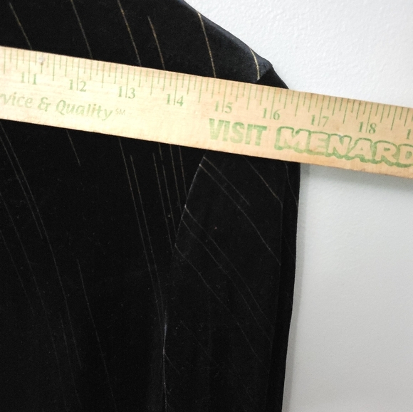 Di Marco Vtg Small Velvet Cowl Neck Shirt Velour Black Gold Stripes Plush - Picture 9 of 11